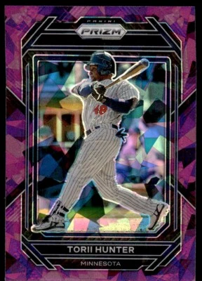 2023 Panini Prizm CRACKED ICE PURPLE Torii Hunter Minnesota Twins #204 . - Image 1 of 2