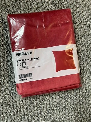 Funda de almohada IKEA Sanela, terciopelo rojo, 20 pulgadas x 20 pulgadas, cierre de cremallera Foto 1 de 4
