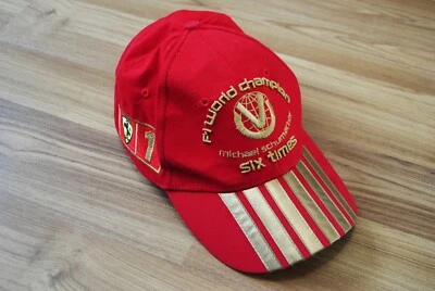 F1 CAMPEÓN DEL MUNDO SEIS VECES SOMBRERO MICHAEL SCHUMACHER FERARRI GORRA ROJA ALGODÓN RARO Foto 1 de 4