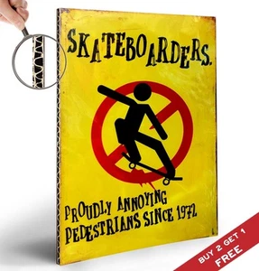 Skateboard Schild Poster 30x21cm Humorvoll Fotodruck Haus Zimmer Wand Tür Deko - Bild 1 von 3