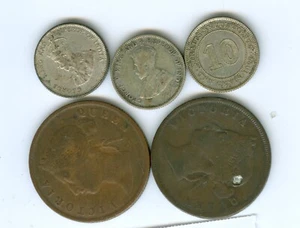 STRAITS SETTLEMENT-- FIVE CIRCULATED COINS - Picture 1 of 2