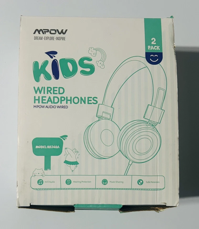 Meow Over-ear Kids Safe Wired Headphones For Teens Boys & Girls (2 Pack) - Image 1 of 4