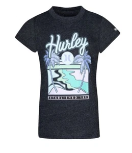 Hurley by Nike Girls Black Heather Sparkly Shirt Top NEW w Tags Size Size 6X  - Picture 1 of 5