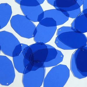 Lentejuelas ovaladas Facet Gem de 1,25" azul real transparentes brillantes transparentes transparentes - Imagen 1 de 1