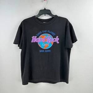 Hard Rock Cafe Tshirt M Black Purple Graphic Print San Juan Save The Planet USA - Picture 1 of 7