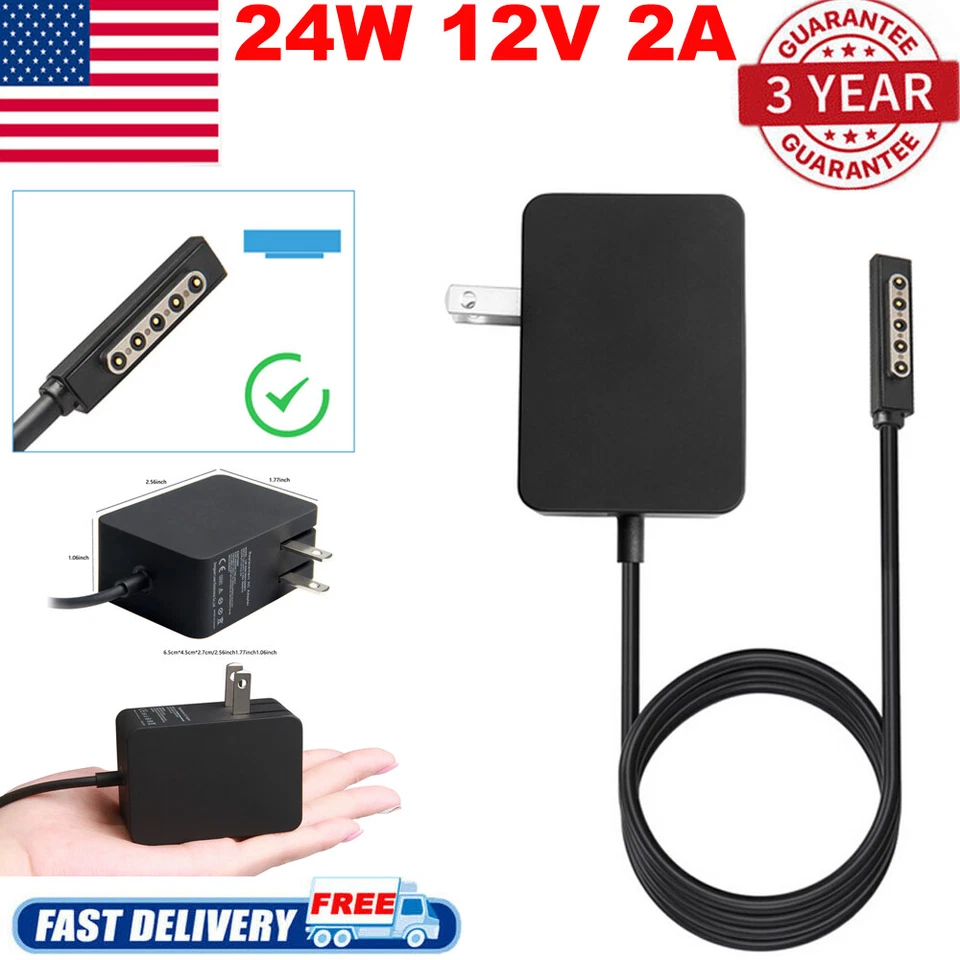 24W 12V 2A Charger For Microsoft Surface RT / Pro 1/2 Power AC Adapter 1512 1513 - Image 1 of 4