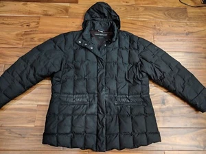Tommy Hilfiger Vintage 90s Down Puffer Jacket Black Womens XXL 2XL Winter Hooded - Picture 1 of 9