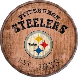 Creaciones de ventilador de los Pittsburgh Steelers 24 in fecha establecida parte superior de barril - Imagen 1 de 2