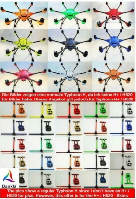 YUNEEC TYPHOON H-PLUS / H520 - SKIN - 31 Farben/Colours / Realsense/Landegestell - Bild 1 von 4