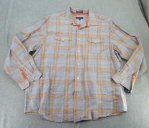 Alan Flusser Shirt Mens XL Multicolor Linen Blend Long Sleeve Button Up Adult XL - Picture 1 of 13