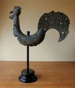 18th Century Copper Cockerel Rooster Weathervane. Antique Rustic Coq Du Clocher - Picture 1 of 24