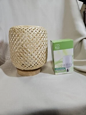 Азиатский стиль бамбука/плетеный настольная лампа богемное фонарь натуральное основание светодиодная лампа аккумулятор - Изображение 1 из 4