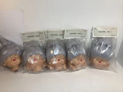 Lote de 5 cabezas de muñeca abuela Wang's International 5" PDH1420 038 Foto 1 de 2