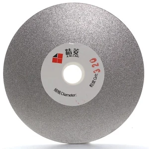 Disco di rettifica diamantato 4" pollici 100 mm grana 320 ruota rivestito disco giro piatto lapidario - Foto 1 di 24