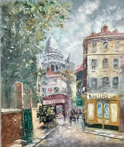Oil on Canvas-Original-Montmartre Paris Contemporary Art France - 18" x 21.5" - Picture 1 of 6