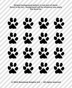 Paw Print Decals Vinyl Window Tablet Dog Cat Pet Rescue 1 in - (16) - Picture 1 of 27