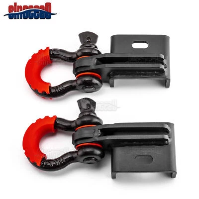 Par de soportes de gancho de remolque delanteros para Toyota Tacoma 2009-20 21 22 23 + grillete anillo en D Foto 1 de 4