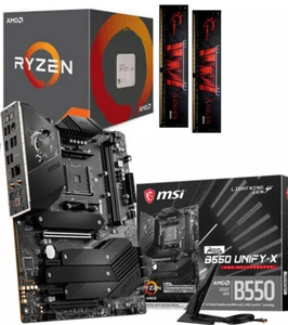 AMD Ryzen CPU mit MSI B550 Gaming GEN3, Tomahawk Wifi, Ram bis 64GB Bundle Kit