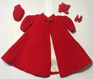 Vintage 1962 Barbie Red Flare 939 Velvet Cape Coat Pillbox Hat - Gloved - Shoes - Bild 1 von 7