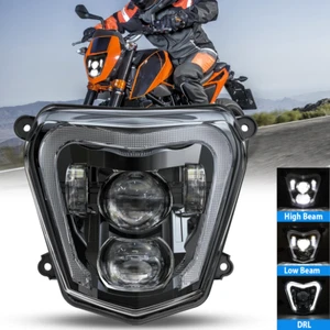 LED Headlight Day Running Light HALO Beam For 690R 2013 2015 2016 2017 Bike - Picture 1 of 11