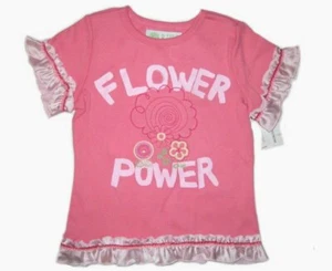Baby Lulu Girl's Pink Flower Power Top, Size 4, NWT, Embroidered Flowers - Picture 1 of 4