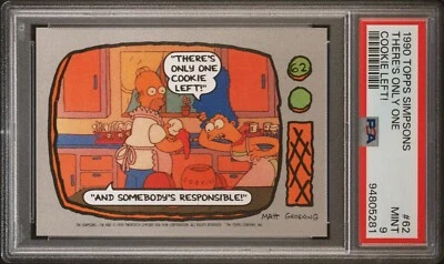 HOMER & MARGE SIMPSON 1990 Topps SIMPSONS "There's Only One....."#62 MINT PSA 9 - Image 1 of 2