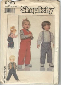 SIMPLICITY 9283 Vintage Sewing Pattern Toddlers' Shirt, Pull-On Pants, Vest - Picture 1 of 2