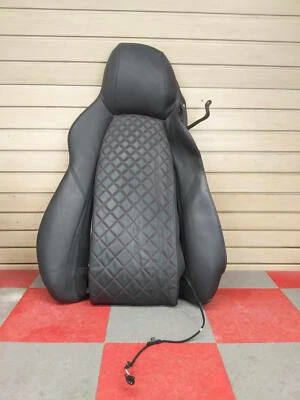 2022 Audi R8 OEM Driver Sport Seat Backrest Cover Leather Black w Red Stitches - Image 1 of 4