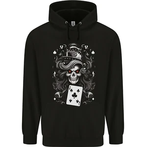 The Queen of Clubs Skull Childrens Kids Hoodie - Picture 1 of 3