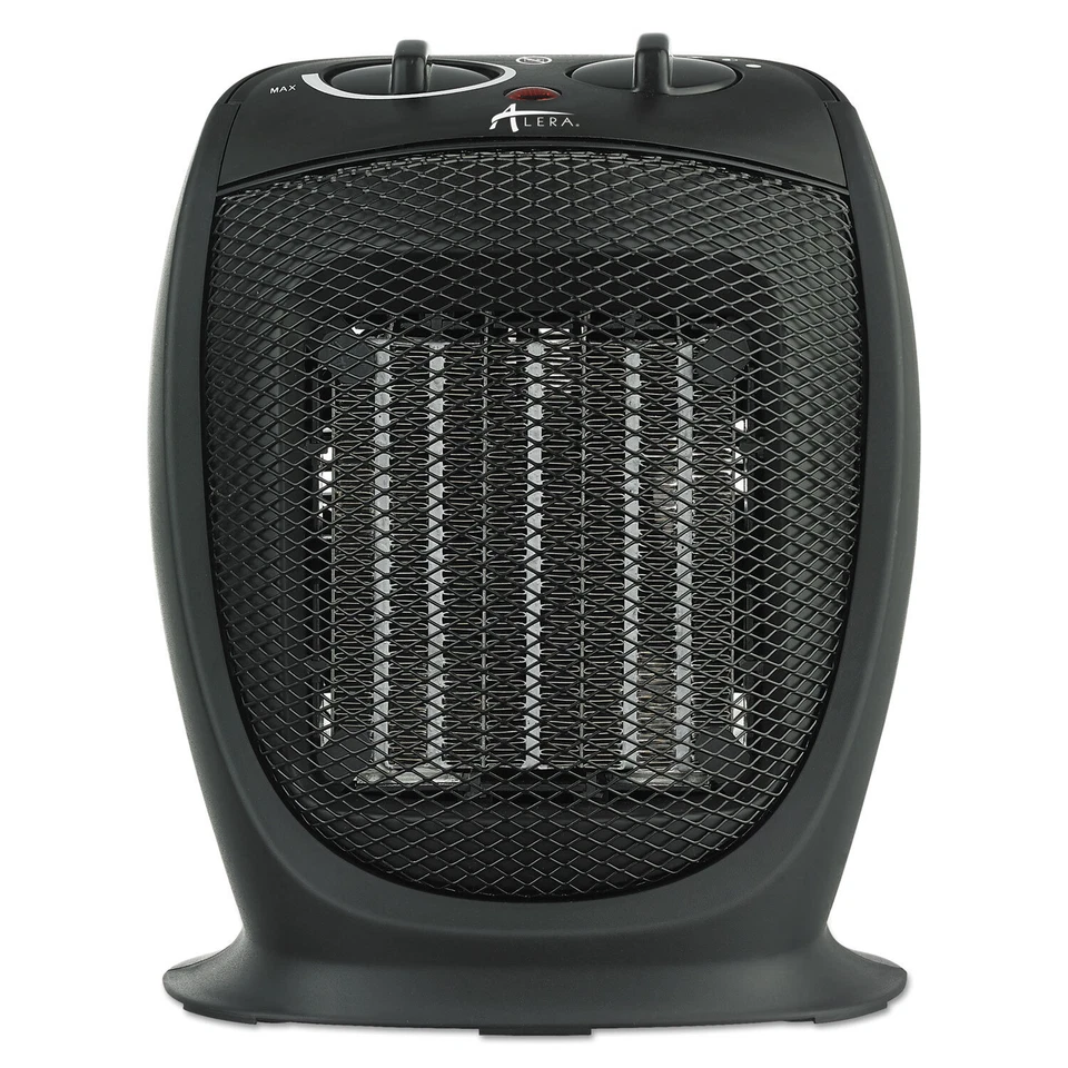 Alera Ceramic Heater, 7 1/8"w x 5 7/8"d x 8 3/4"h, Black - Image 1 of 1