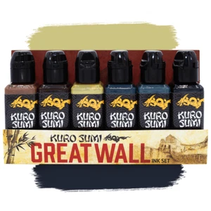 Kuro Sumi The Great Wall Tattoo Ink Set 1.5oz Professional Tattooing Inks Kit - Picture 1 of 2