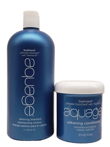 Aquage SeaExtended Silkning Shampoo 33,8 Oz. und Conditioner 16 Oz. Set - Bild 1 von 4