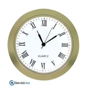 New Quartz Bezel Clock Movement Insert Gold With Black Roman Numerals 23mm-55mm - Picture 1 of 3