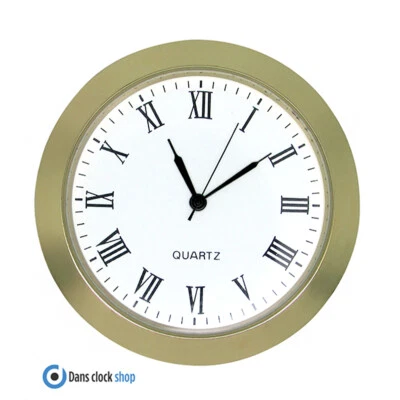 Quartz Bezel Clock Watch Movement Insert Gold With Roman Numerals 25mm-55mm - Image 1 of 3