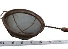 vintage STRAINER wooden handle, 5 inch wire mesh circle Close To Antique Decor