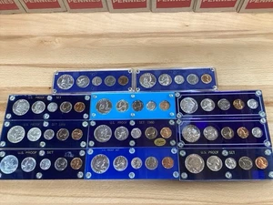 1954-1964 US Silver Proof Sets Complete Run of 11 Gem Sets in Blue Plastic E1752 - Picture 1 of 17