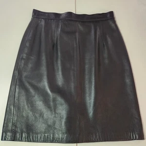 Gonna in pelle nera grigia St. John Collection By Marie taglia 10 *SPEDIZIONE GRATUITA* - Foto 1 di 14