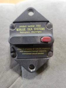 Marine Water Proof Circuit Board Breaker rated 75 a 30vdc 3k A interupt cap. - Bild 1 von 2
