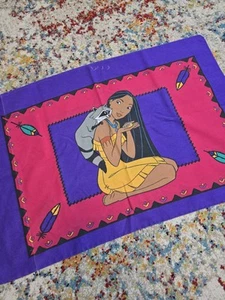 Vintage 90's Pocahontas Standard Pillowcase Double Sided Disney Princess FLAW - Picture 1 of 6