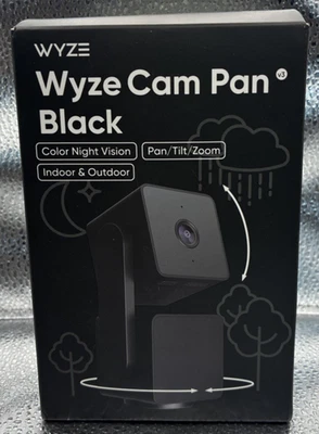 Wyze - Pan v3 Indoor/Outdoor Pan/Tilt/Zoom 1080p Security Camera - Black - Image 1 of 4