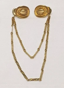 Cowboy Hats Lapel Collar Chain Pins Gold Tone NM Western Country Ranch NOTE - Picture 1 of 21