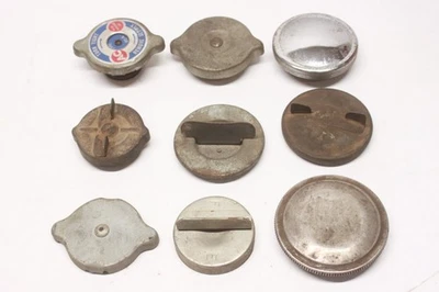 Lot of 9 NOS & Used Vintage Car & Truck Radiator Fuel Gas Caps Factory Parts - Image 1 of 4