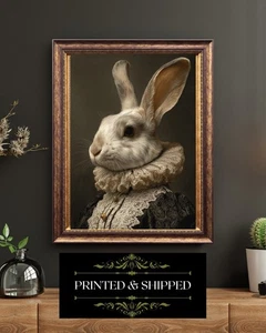 Victorian Lady Rabbit Portrait Elegant Anthropomorphic Bunny Fine Art Print - Picture 1 of 5