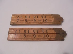 VINTAGE RABONE  No. 1167 BOXWOOD 2 FT / 24" FOLDING RULE x TWO - Picture 1 of 4