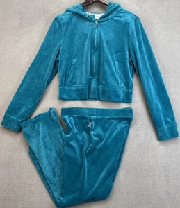 Vintage Y2k Juicy Couture Set Green Velour 00's Flare Juicy Forever Sz Medium M - Picture 1 of 16