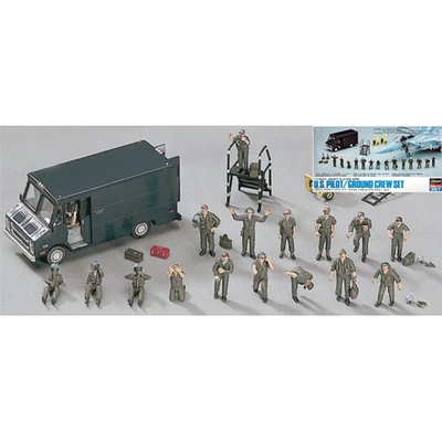 U.S PILOT/GROUND CREW SET KIT 1:72 Hasegawa Kit Aerei Modellino Nuovo - Immagine 1 di 3