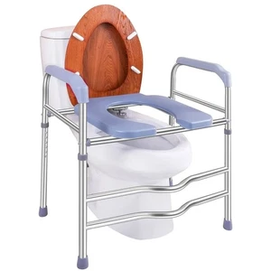 Asiento de inodoro elevado con asas 400 lb, elevador de asiento de inodoro para personas mayores/ancianos - Imagen 1 de 5