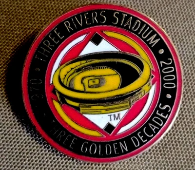 Three Rivers Stadium Three Golden Decades 1970-2000 Pittsburgh Pinback Pin - Image 1 of 2
