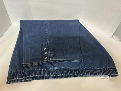 Just My Size Classic Capri Pants Womens Plus Size 3X (22W-24W) Pull On Blue Jean - Image 1 of 4