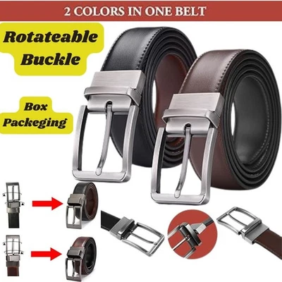 ZAZ GEARS Mens Genuine Leather Belt Belts Real New Buckle For Trouser Jeans Black Brown UK